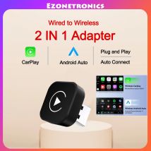 Adattatore 2in1 cablato a wireless CarPlay Android Auto per stereo per auto OEM con USB Plug and Play