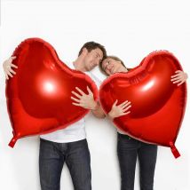 2 Stück riesige Herz-Folienballons, 81,3 cm, rot, groß, „I Love Heart“-Helium-Luftballons für Verlobung, Hochzeit, Valentinstag, Dekoration