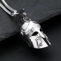 Vintage 3D Stil Spartan Helm Anhänger 316L Edelstahl Krieger Maske Glocke Halsketten Für Männer Amulett Schmuck Geschenke Großhandel