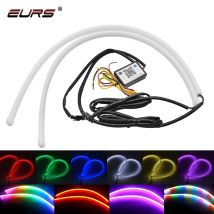2PCS RGB Auto LED Luci diurne APP/Telecomando Flessibile Auto Strisce di Faro DRL Che Scorre Indicatori di direzione Lampade 60 centimetri 12V