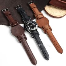 Vintage Oil Wax Genuine Leather Watch Straps 18mm 20mm 22mm Brown Coffee Black Watchbands Watch Tray Bracelet for Men Wrist Band