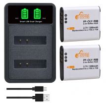 1280 mAh Li-92B DB-110 Akku für Ricoh GR III, GR IIIX, für Olympus Tough TG-7 TG-6 TG-5, Ladegerät für Li-90b DB110