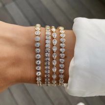 Bracciale a catena da tennis con castone geometrico di varie forme, zirconi cubici 5A CZ, gioielli classici da donna di moda