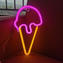 Śliczne lody LED neonowe światło, zasilane przez USB lub baterie, bar do pokoju dziewczynki letnie przyjęcie świąteczne dekoracje ślubne prezent urodzinowy