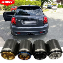 genuine SUMSOO 1PCS Black/Glod/Burnt Blue/Silver Chrome and Carbon Fiber Muffler Tip Fit for BWM MINI Cooper S Exhaust Tip