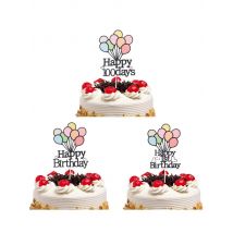 Happy Birthday 1st 100 days Cake Toppers DIY baby Girl Cupcake Topper Cake Flags Kids Birthday Wedding Bride Party Baking Decor