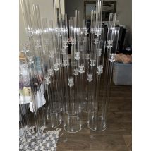 2 pezzi 5 pezzi 10 pezzi centrotavola matrimonio alto 118 cm candelabri acrilico a 5 bracci per decorazioni per feste e matrimoni portacandele trasparenti
