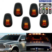 5 uds., luces LED blancas ámbar para techo de cabina, luces de circulación para camión SUV 4x4 Dodge RAM F150/F250/F350, luz de cabeza de lámpara de señal