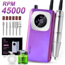 45000 U/min wiederaufladbare elektrische Nagelbohrmaschine mit USB-Anschluss, Nagellackentferner, Bohrer-Set, Maniküre-Schleifer, geräuscharm
