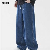 Banding Hosen Taille Banding Herren neue Mode drapieren Jeans lose gerade Vintage High Street Y2k lässig täglich ziehen Hosen