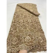 Tessuto di pizzo guipure nigeriano da 5 metri, ricamo di alta qualità, tessuto di pizzo da sposa in seta di latte africano, materiale 2025