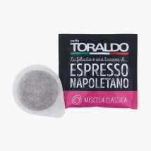 CAFFÈ TORALDO | Cialde ESE 44 | MISCELA CLASSICA | 150 pz | Caffè Selezionato, Tostato e Torrefatto in Italia | Eccellenza del Caffè Napoletano