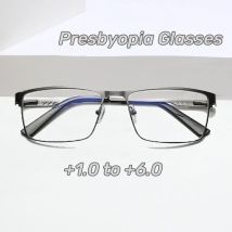 Männer Platz Metall Großen Rahmen Lesen Frühling Bein Ältere Presbyopie Brille Blau Licht Blockieren Augenschutz Brillen