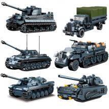 WW2 Esercito Militare Soldati Guerra Mondiale 2 Carro Armato Veicolo Blindato Modello Assemblare Building Blocks Mattoni Per Bambini Giocattoli FAI DA TE Regalo
