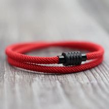 Einzigartige Männer Armband Seil Edelstahl Magnets chnalle Outdoor-Sport Camping Radfahren Braslet viel Glück roten Faden Armband
