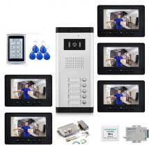 7 Zoll Video Tür Telefon Türklingel RFID Zugangs kontrolle und Kamerasystem für 2/3/Einheit Multi Apartments Gegensprechanlage