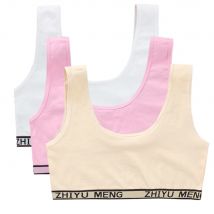 3PCS Teenager Mädchen Ausbildung Bhs Westen Pubertät Adolesent Studenten Unterwäsche Büstenhalter Buchstaben Drahtlose Kinder Rohr Tank Tops