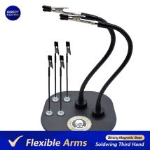 Saldatura di terza mano con base magnetica forte, supporto PCB con bracci flessibili per riparazioni elettroniche - Strumento di saldatura con clip a coccodrillo