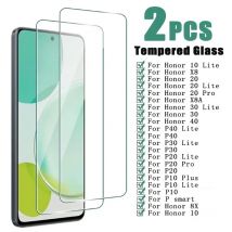 2 pezzi di vetro temperato per Huawei P40 P30 P20 P10 Pro Lite P Smart Z protezione dello schermo per Honor 10 20 30 40 Lite Pro 8X X8 X8A pellicola