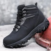 LARNMERN Herren-Stiefel mit Stahlkappe, pannensichere Sicherheitsschuhe, rutschfeste Arbeitsschuhe, bequem, verschleißfest, stoßdämpfend