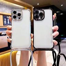 Custodia antiurto con cordino a tracolla per Xiaomi 14T 13T 12T Pro 11 Lite 5G NE 15 14 13 12S 12X Cover posteriore morbida in silicone trasparente