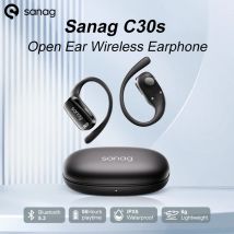Sanag C30S Auricolare wireless a orecchio aperto Cuffie a conduzione aerea 56 ore di riproduzione Auricolari Bluetooth 5.3 con gancio per l'orecchio OWS