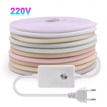 220V Dimmable COB LED Strip Neon Light 288LED/m Power Plug RA 90 10m 15m 20m 30m Silicone Waterproof Ribbon for Kitchen Lighting