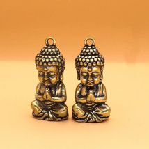 Figur aus massivem Messing Buddha Statue antike hängende Ornamente Anhänger Halter Geschenk Ornament Anhänger Zubehör