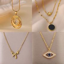 Hohl Geometrische Oval Halsketten Für Frauen Edelstahl Gold Farbe Oval Anhänger Halskette Party Weihnachten Schmuck Geschenk Femme