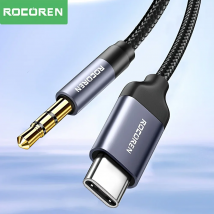 Rocoren USB Tipo C A 3.5mm Jack Aux Cavo Audio Adattatore Maschio A Maschio Spina Per Cuffie Convertitore Filo Per iPhone 15 Pro Max Xiaomi
