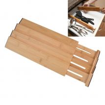 2/4PCS Bambus Schublade Teiler Schlafzimmer Erweiterbar Küche Schublade Lagerung Einstellbare Schublade Teiler Für Schrank Schrank Kleiderschrank