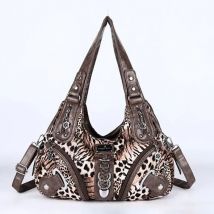 Torebki damskie Angel Kiss, torebka w panterkę, torebka z uchwytem górnym, modna torba typu satchel, torebka typu dumpling, torba na ramię, torba typu tote, torebka hobo, duża torebka.