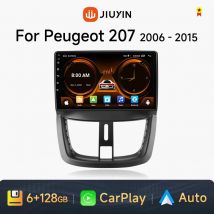 JIUYIN TS18 Pro 6G+256G For Peugeot 207 207CC 2006 - 2015 Car Radio Car video players CarPlay Android Auto GPS No 2 din 2din DVD