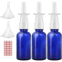 1 stücke 5 ml-100 ml blau nasenspray flasche glas nasensprüher presse düse leere flasche nachfüllbare glas zerstäuber