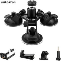 Triple Suction Cup Mount for DJI OSMO Action 6 5 4 GoPro 13 12 11 10 9 8 with 1/4" Standard Thread Adapter for Insta360 X5 X4 X3