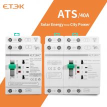 ETEC Din Rail 2P/4P ATS Dual Power Automatic Transfer Switch Electrical Selector Switches Uninterrupted Power 40A/63A PV Energy