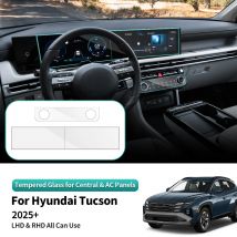 Auto Screen Protector Set For Hyundai Tucson 24-2025 Car Tempered Glass Protective Film Radio GPS Navigation Dashboard AC Panel