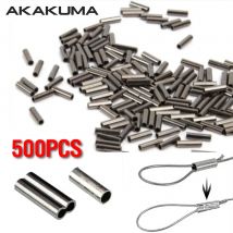 500Pcs Fishing Accessories Single/Double Aluminum Alloy Barrel Crimp Sleeves Connector Wire Leader Fishing Wire Tube Connectors