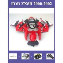 fairings Kits Set For 2000 2001 2002 Kawasaki ZX6R High Grade Red Black Motorcycle Fairing ZX6R 00 01 02 GH52