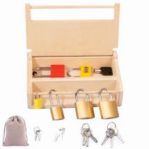 Children Montessori Unlocking Toys Learning Locks With Keys Educational Game Fine Motor Training Sensory Materials Teaching Aids