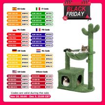 Cactus Cat Tree con Lagre Condo, amaca, palla penzolante, piccola torre per gatti, tiragraffi per gatti per interni, giocattoli per gatti