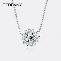 PERFANY 1-3CT Collana Moissanite per le donne S925 Argento puro scintillante Girasole Ciondolo Party Fashion Gioielli di fascia alta