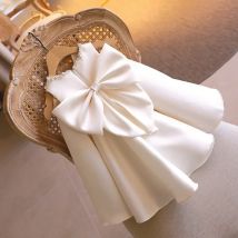 Baby Mädchen Prinzessin Pailletten Perle Satin Kleid ärmelloses Kind Vintage großen Bogen Vestido Party Festzug Geburtstag Kleider Clothes1-12Y