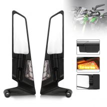Motorrad Stealth Winglets Spiegel Kits zum Drehen verstellbarer Spiegel mit Lichtern für Kawasaki Suzuki für MT07 MT09 SP MT10 SP