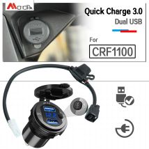 Motorrad für CRF1100L Quick Charge 3,0 Dual USB ladegerät Für Honda Africa Twin 1100 2024 CRF1000L CRF1100L