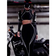 OrangeA frauen trainingsanzug brief drucken zwei stück set fitness volle hülse crop top elastische hight leggings active beiläufige outfit