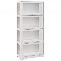 Vetrina da collezione HOMCOM con porte a battente 59x30x139 cm bianco
