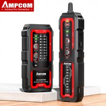Tester per cavi di rete AMPCOM, ricarica di tipo C, 100 V a prova di masterizzazione, rilevamento PoE, NCV, kit tracciacavi LAN, lampeggiante per porte, controllo crimpare