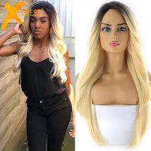 Parte laterale ondulata lunga della parrucca ondulata X-TRESS della fibra resistente al calore per le donne parrucche sintetiche dei capelli della parte del merletto di Ombre 613 bionde