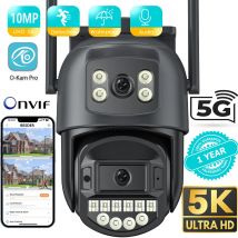 BESDER 5GHz WiFi telecamera di sorveglianza 5K 10MP Dual Lens AI rilevamento umano telecamere IP PTZ di sicurezza esterna 10MP Intercom CCTV Cam